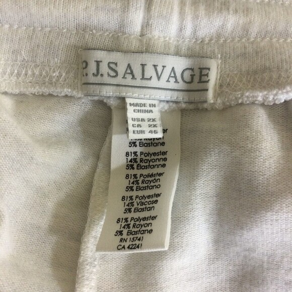 PJ Salvage Womens Cloud Shorts Elastic Waist Drawstring Gray Plus Size 2X NWT - Picture 7 of 7